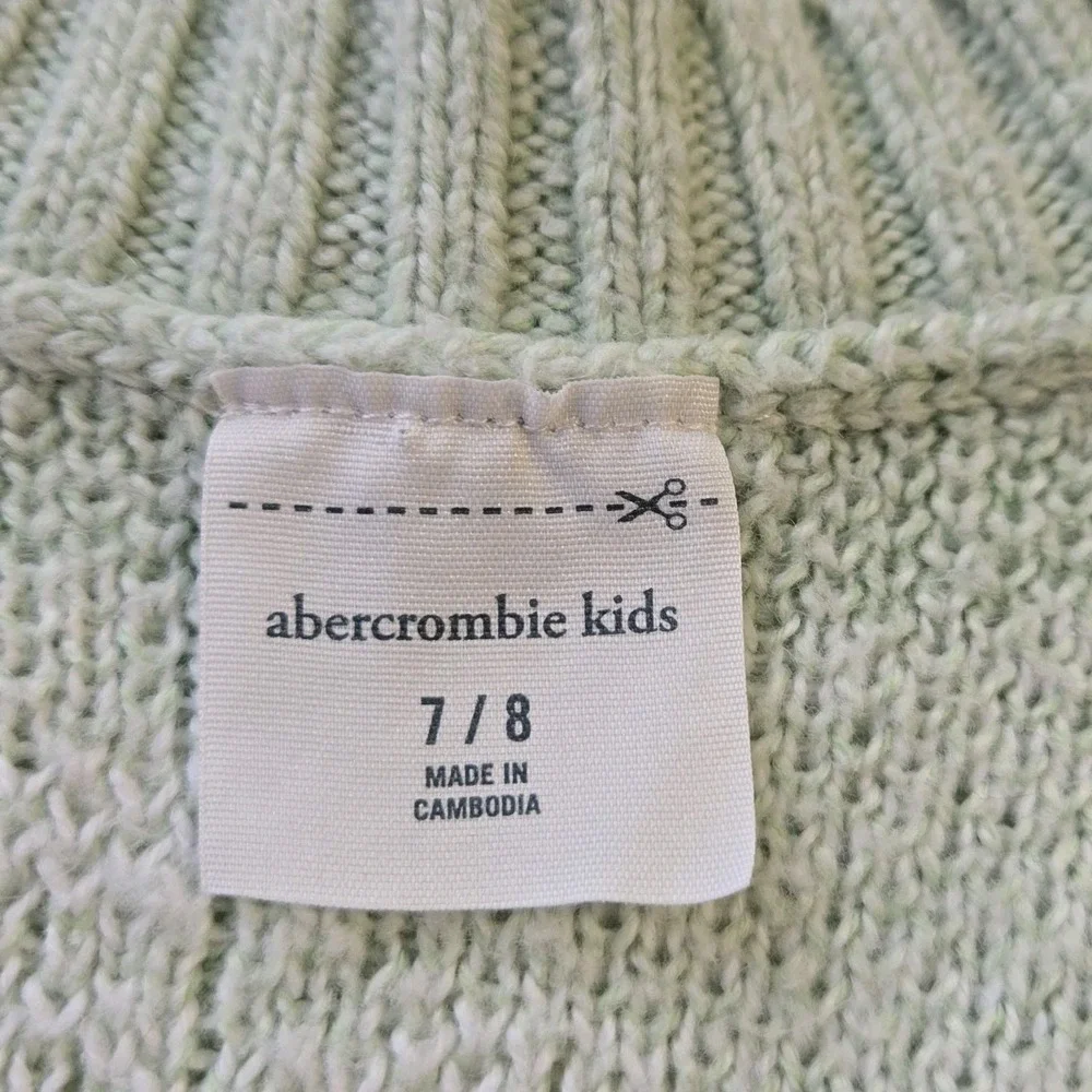 Abercrombie Kids Floral Cardigan Sweater‎ Girl Size 7/8 Green White Cotton Blend